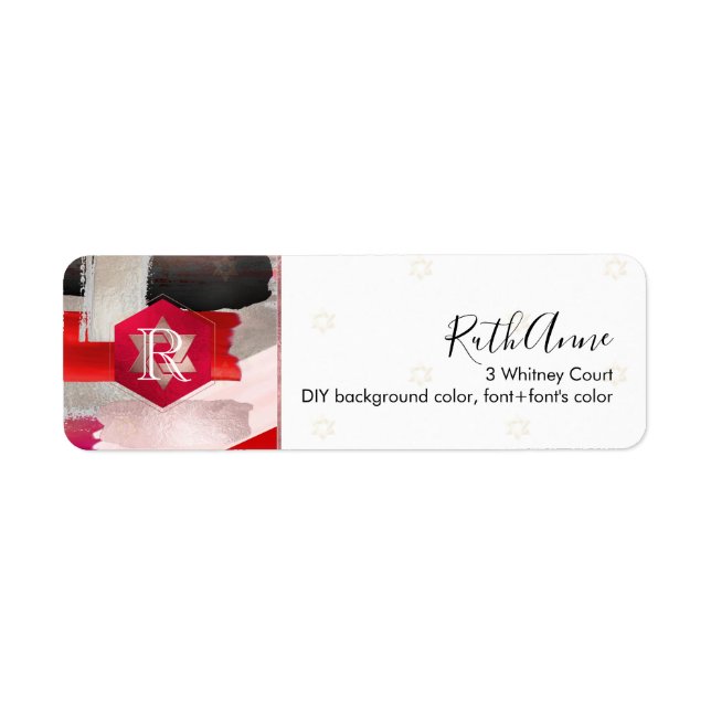 PixDezines Mitzvah Aquarellfarben-Armbanduhren rot (Vorne)