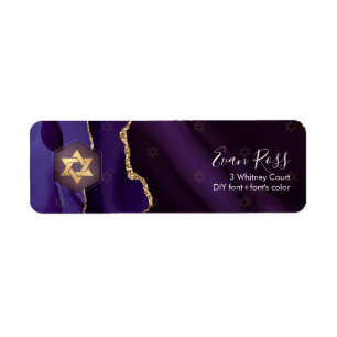 PixDezines Mitzvah Watercolor Agate Dark Lila