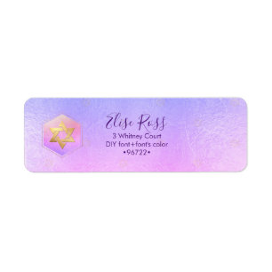 PixDezines Mitzvah Watercolor Agate Lila Etikett