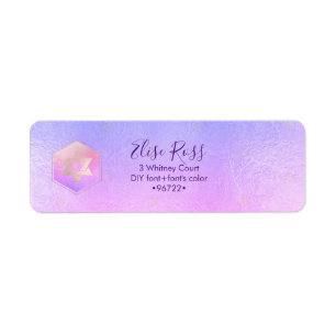 PixDezines Mitzvah Watercolor Agate Lila Etikett
