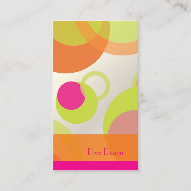 PixDezines Mod Bubbles / Retrospritze + Farben Visitenkarte (Vorderseite)