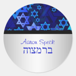 PixDezines Mod stars/Star von David/Bar Mitzvah Runder Aufkleber