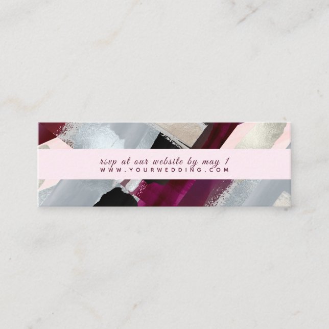 PixDezines Modern Watercolor Burgundy Web-UAWG Mini Visitenkarte (Vorderseite)
