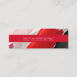 PixDezines Moderne Aquarell Rot Schwarz Mini Visitenkarte