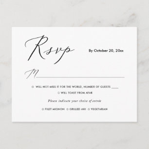 PixDezines Moderne elegante Kalligrafie-RSVP mit M Einladungspostkarte
