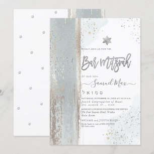 PixDezines Modernes Abstraktes Tallit Bar Mitzvah Einladung