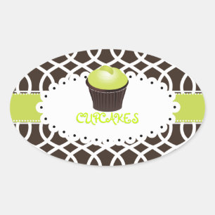 PixDezines monaco Gitter + Cupcake / DIY Farbe Ovaler Aufkleber