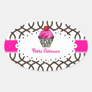 PixDezines monaco Gitter+Cupcake/DIY Farbe Ovaler Aufkleber