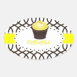 PixDezines monaco Gitter + Cupcake/DIY Farbe Ovaler Aufkleber