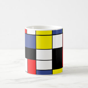 PixDezines Mondrian, Minimalist Kaffeetasse
