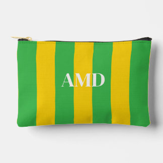 PixDezines Monogram Cabana Streifen Lemon Lime Zubehörtasche
