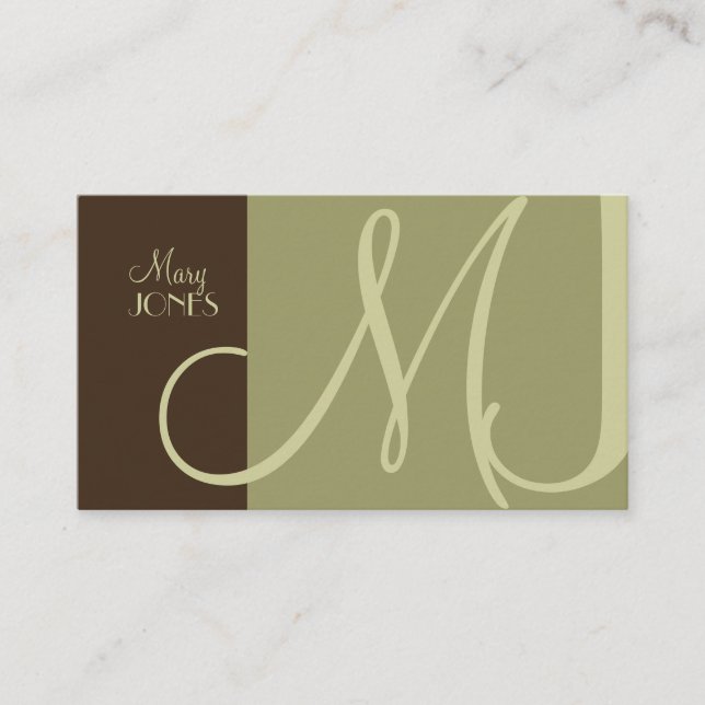 PixDezines MONOGRAM En Retro/DIY Colors Visitenkarte (Vorderseite)