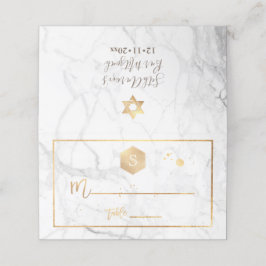 PixDezines Monogram Imitate Gold Honeycomb+Marmor Platzkarte