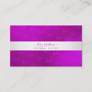 PixDezines Monogram Minimalistisch Radiant Magenta Visitenkarte
