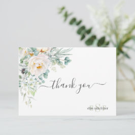 PixDezines Monogram Wasserfarbenpeonies Anemone Dankeskarte