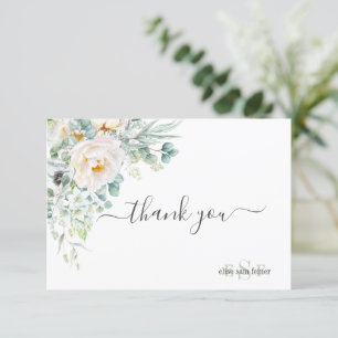PixDezines Monogram Wasserfarbenpeonies Anemone Dankeskarte