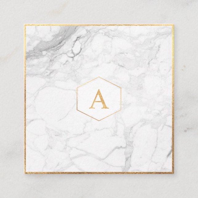 PixDezines MONOGRAM WISHING GUT/MARBLE+GOLD Begleitkarte (Vorderseite)