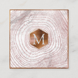 PixDezines MONOGRAMM FALSCHE KUPFERRINGE Quadratische Visitenkarte