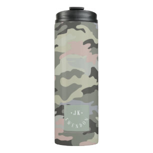PixDezines Monogramm Tarnmuster Militär  Thermosbecher