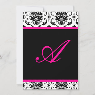PixDezines Monogramm Vordombe-Damast/DIY-Farbe+Sch Einladung