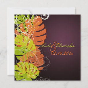 PixDezines Monstera, Tropisches Blattwerk + Schlie Einladung