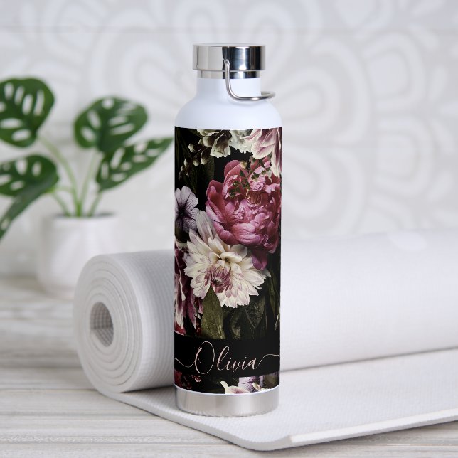PixDezines Moody Botanical DIY Hintergrund Trinkflasche (Yoga)