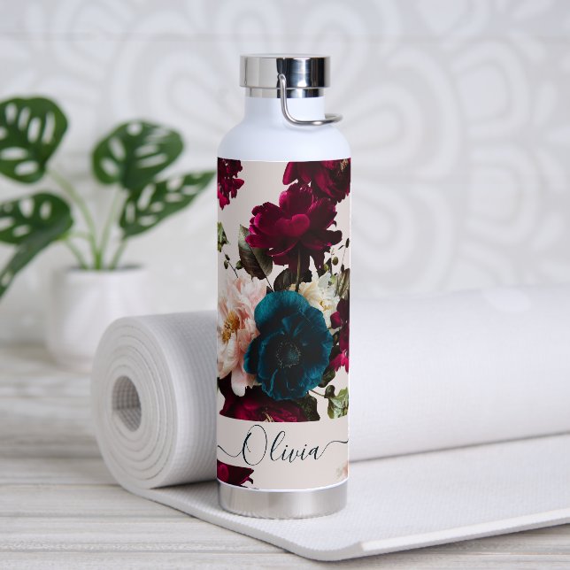 PixDezines Moody Botanical DIY Hintergrund Trinkflasche (Yoga)