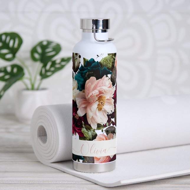 PixDezines Moody Botanical DIY Hintergrund Trinkflasche (Yoga)