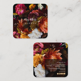 PixDezines Moody Botanische Blumen Ranunculus Quadratische Visitenkarte
