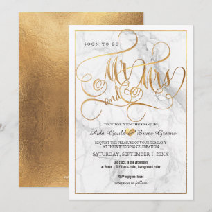 PixDezines Mr. Mrs. Imitats Gold Extravagantes Scr Einladung