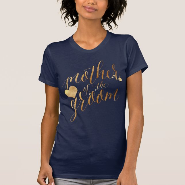 PixDezines Mutter des Groom/Imitats Gold Script T-Shirt (Vorderseite)