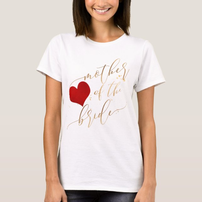 PixDezines Mutter von Bride/Imitate Gold Script T-Shirt (Vorderseite)