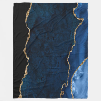 PixDezines Navy Blau H2 Achat Faux Goldadern Fleecedecke