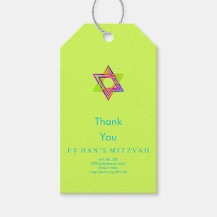 PixDezines Neon Lights Star von David Bar Mitzvah Geschenkanhänger