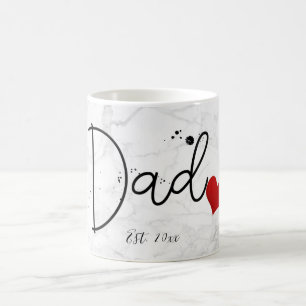PixDezines NEW DAD Marble+Modernes Skript Kaffeetasse