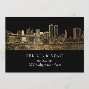 PixDezines NYC Skyline/Faux Gold/DIY Hintergrund Einladung