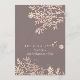PixDezines Olivenzweige/Roségold/DIY Hintergrund Einladung
