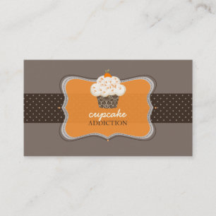 PixDezines orange Schokoladen-Cupcake/Patisserie Visitenkarte