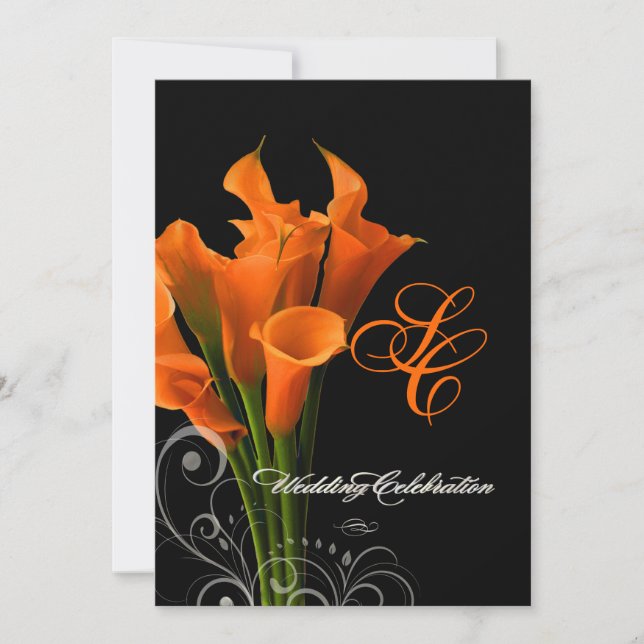 PixDezines Orangenlilie/DIY Hintergrundfarbe Einladung (Vorderseite)