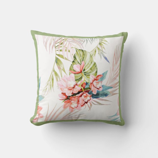 PixDezines Orchid Isle, tropisch, Frame DIY Kissen (Vorderseite)