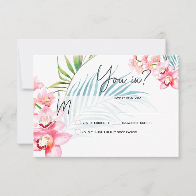 PixDezines Orchid Isle UAWG RSVP Karte (Vorderseite)