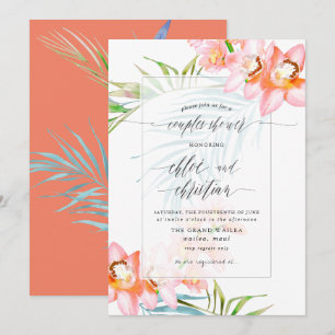 PixDezines Orchideeninsel, Tropische Hochzeitdusch Einladung