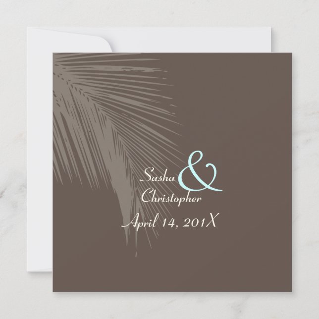 PixDezines Palm-Fronds Silhouette/DIY-Farben Einladung (Vorderseite)