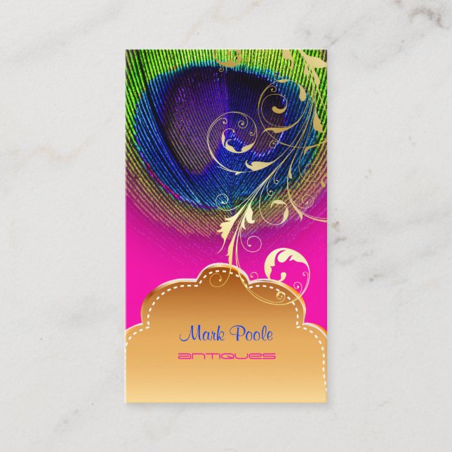 PixDezines Peacock eye+filigree Wirbel Visitenkarte (Vorderseite)