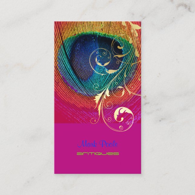 PixDezines Peacock eye+filigree Wirbel Visitenkarte (Vorderseite)