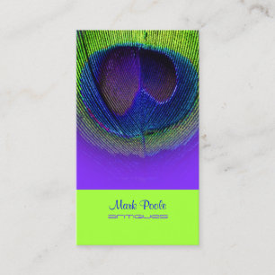 PixDezines Peacock eye/lila+Kobalt+Neon grün Visitenkarte