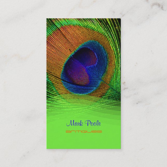 PixDezines Peacock feather Visitenkarte (Vorderseite)