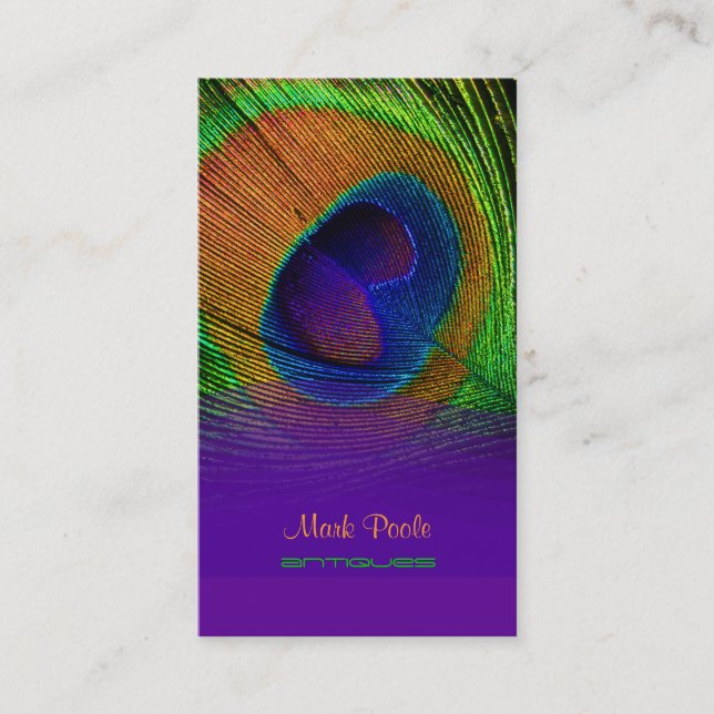 PixDezines Peacock feather Visitenkarte (Vorderseite)