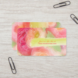 PixDezines-Peonies-Bouquets/Tagesdecke Visitenkarte