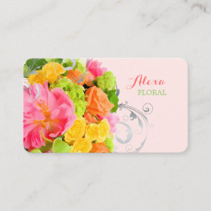 PixDezines-Peonies+Rose/Tageshintergrund Visitenkarte